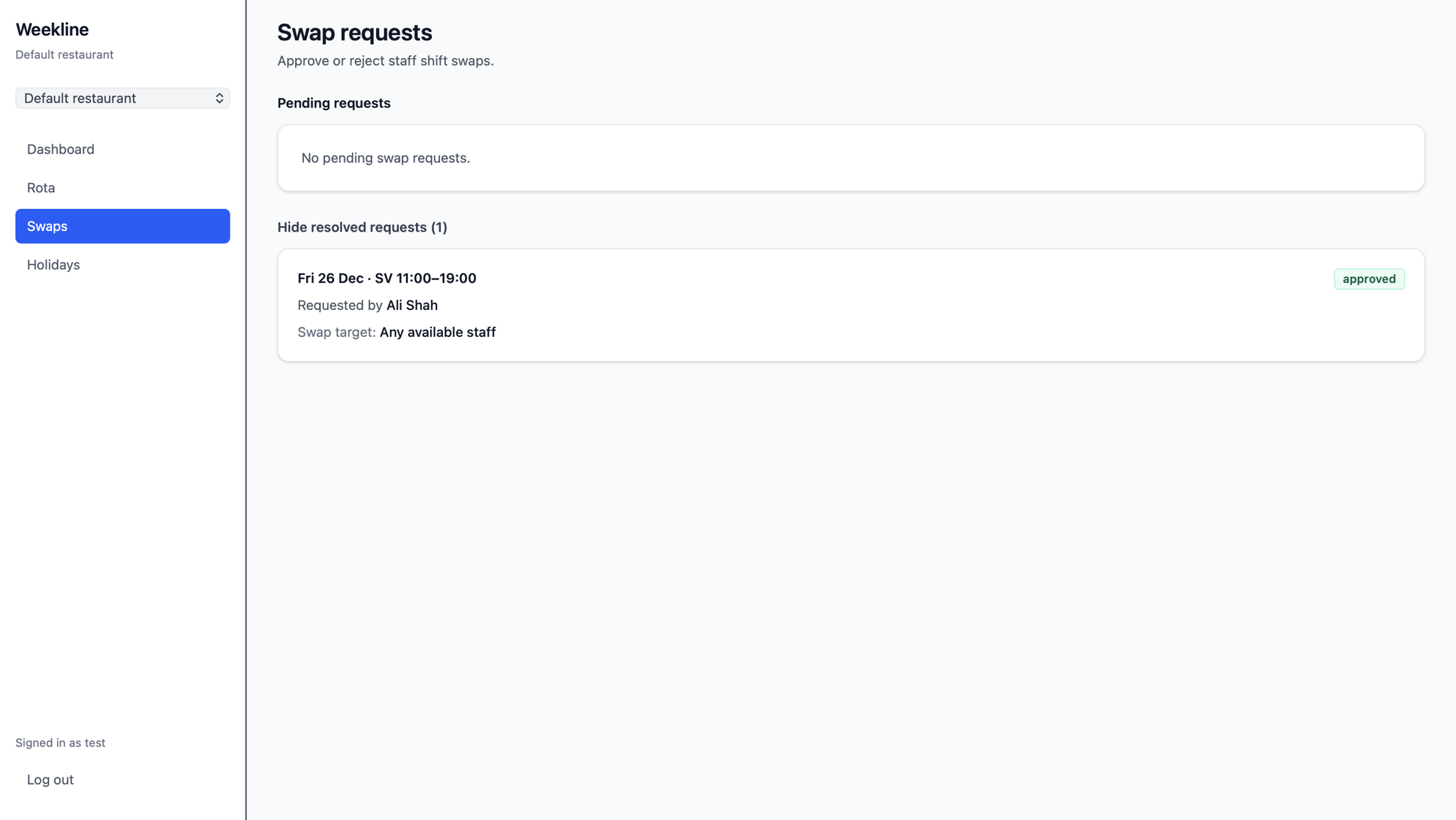Swap Requests — shift swap management